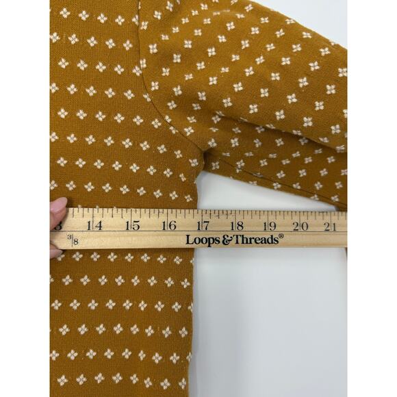 Madewell Mustard Print Square Neck Long Sleeve Blouse Top XS Cottagecore Boho - Picture 8 of 10